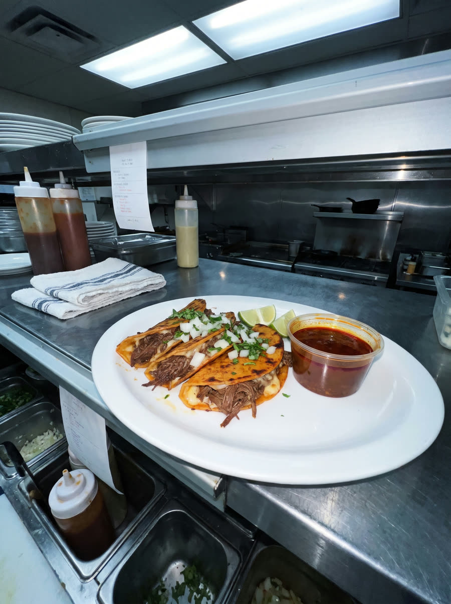 Owner's phone photo of Birria Tacos with Consommé